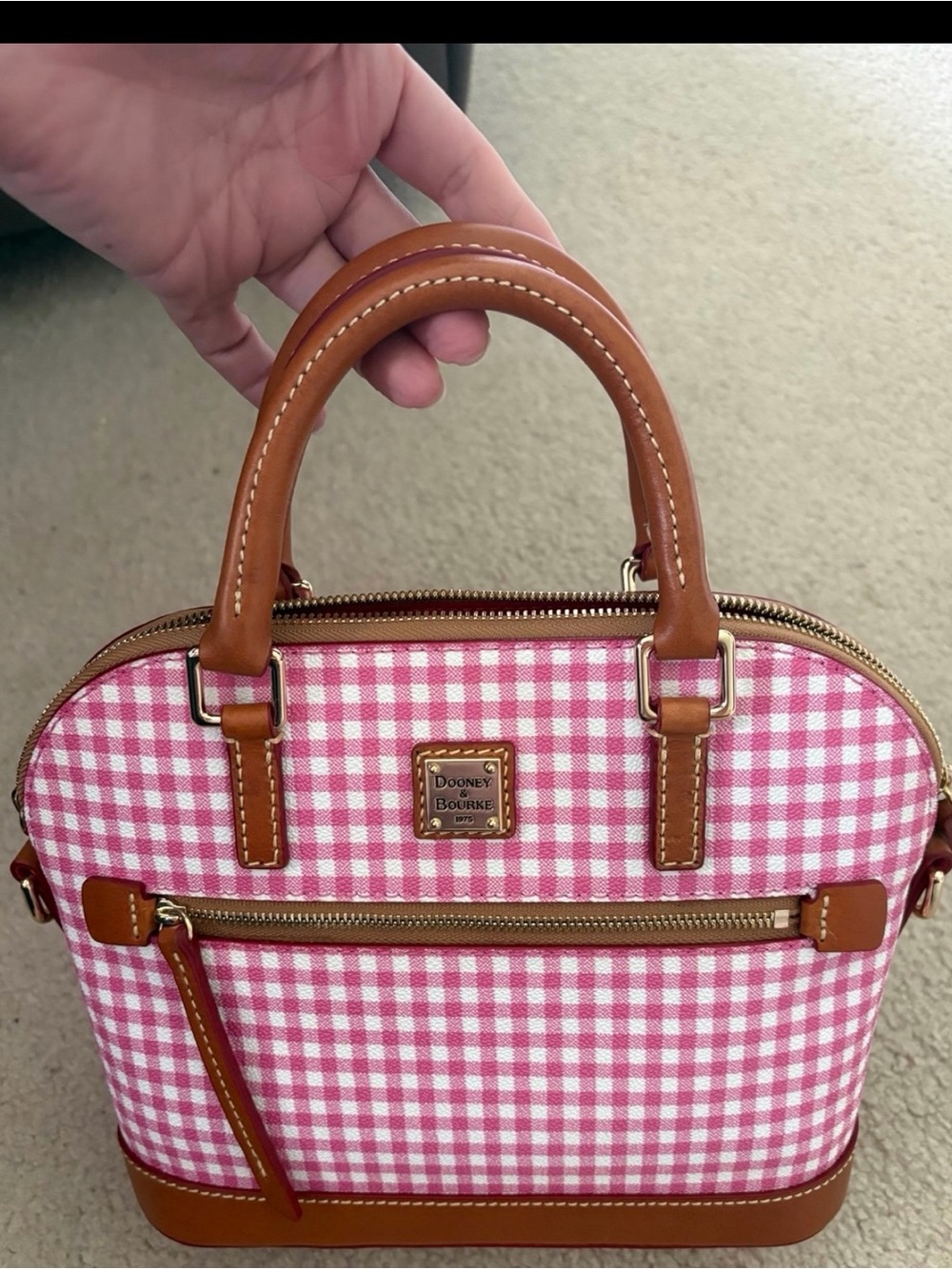 Pink gingham dooney and bourke